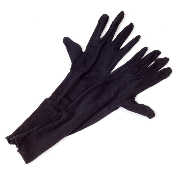 Handschuhe - Baumwolle lang schwarz